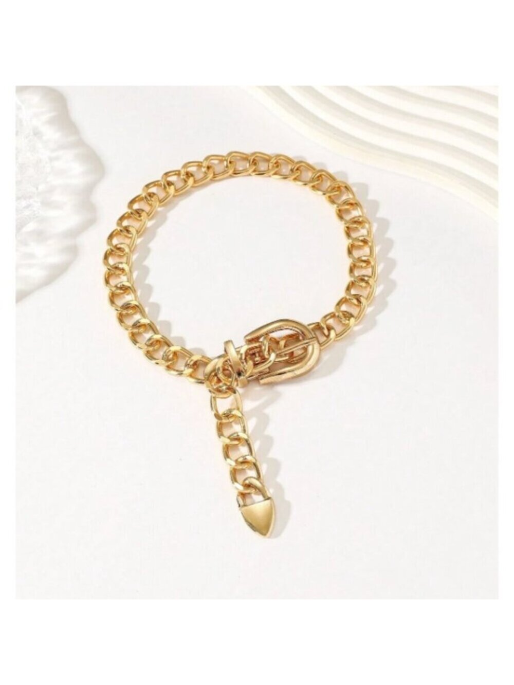 18K Gold Filled Chunky Chain Choker Necklace | 40cm (15.7") - Picture 2 of 2